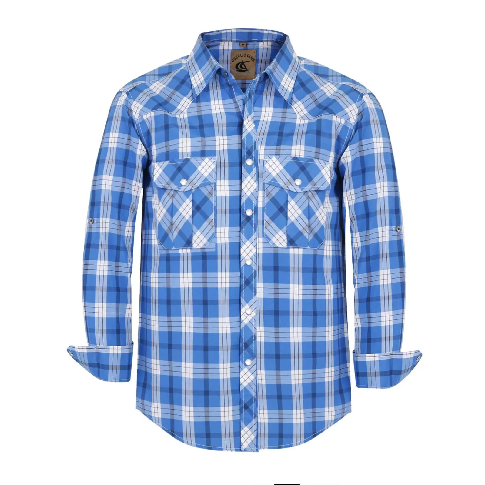 White & Blue Plaid #29