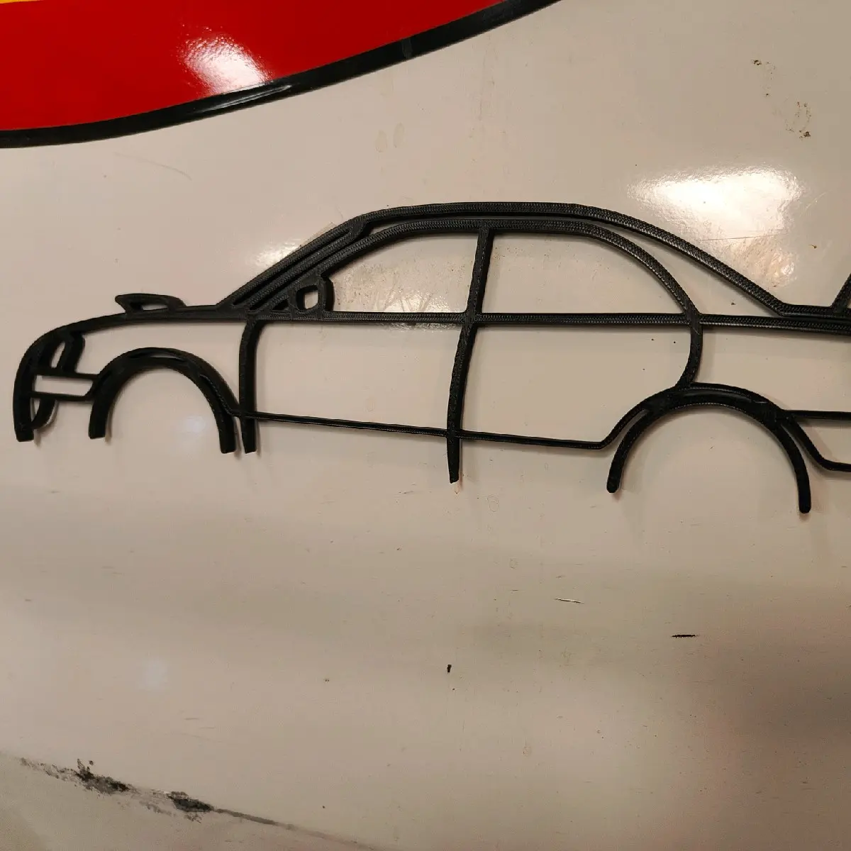 2004 Subaru sti outline wall art, perfect for the garage.
