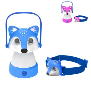 Fox LED Kids Lantern and Rechargeable Kids Headlamp Set - Blue