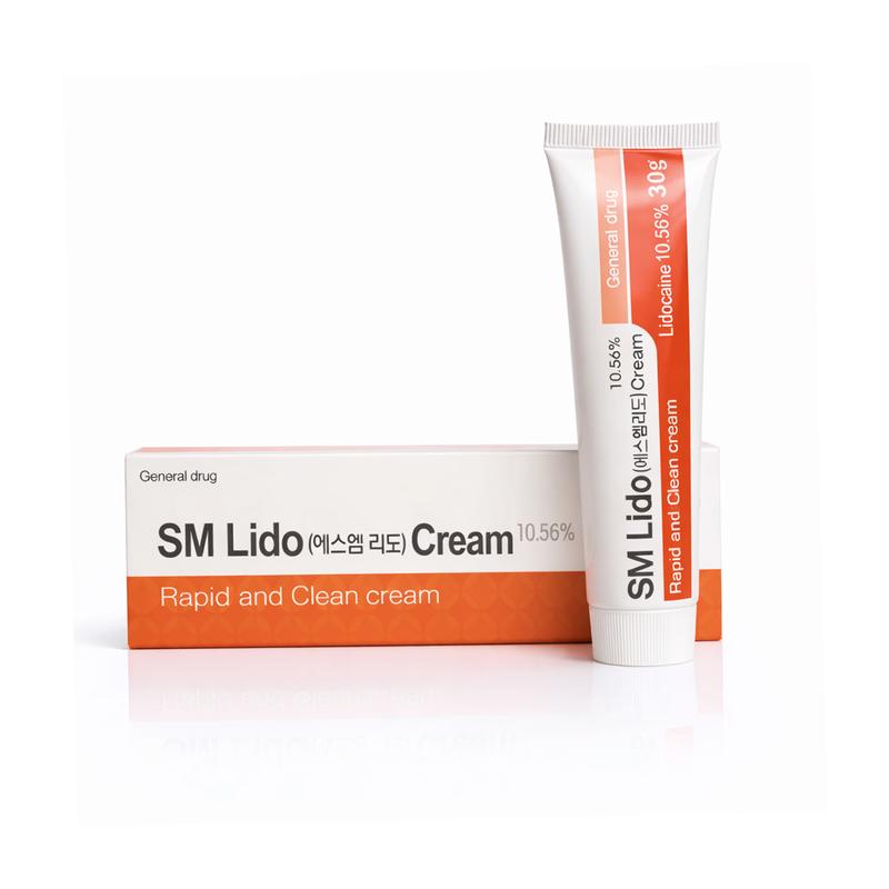 SM Lido Cream 10.56% - 30g Rapid Numbing Cream for Sensitive Skin Repair & Pain Relief in Laser Treatments & Microneedling