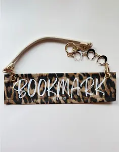 Carrying Bookmark with Leopard Print Design and Gold Accents - Product Title