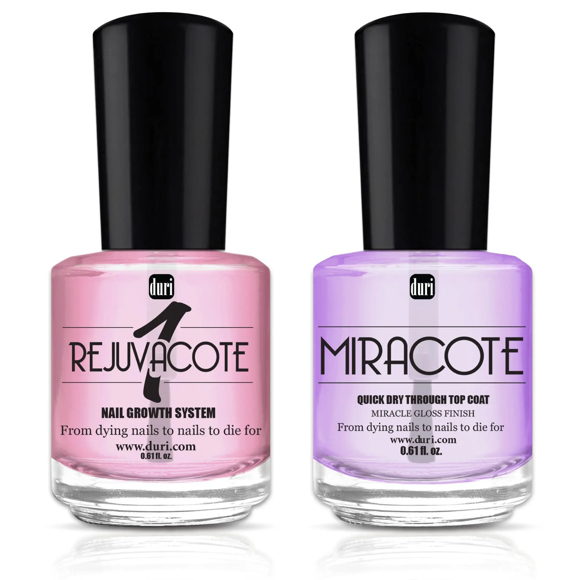 Rejuvacote 1 Original Maximum Strength Nail Growth System + Miracote Quick Dry Through Top Coat
