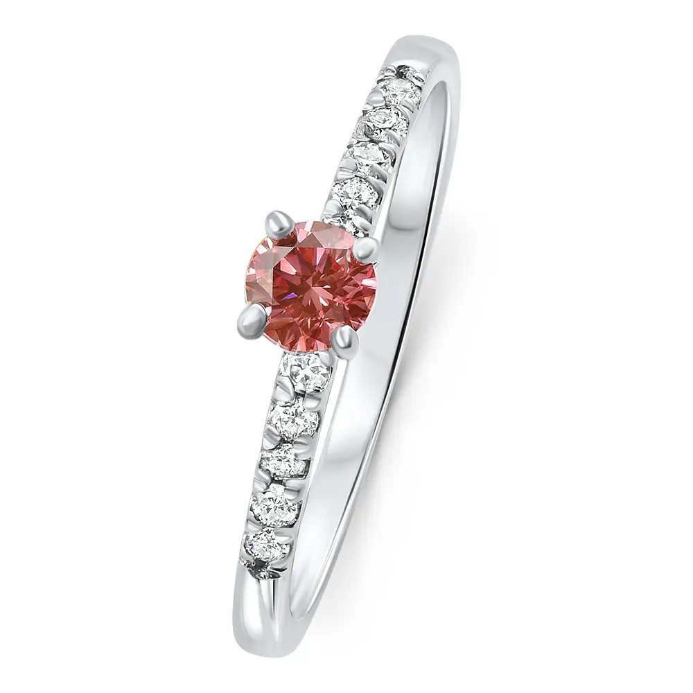 VS 3/8Ct Pink Diamond Engagement Ring 10k Gold Lab Grown VS 3/8Ct Pink Diamond Engagement Ring 10k Gold Lab Grown