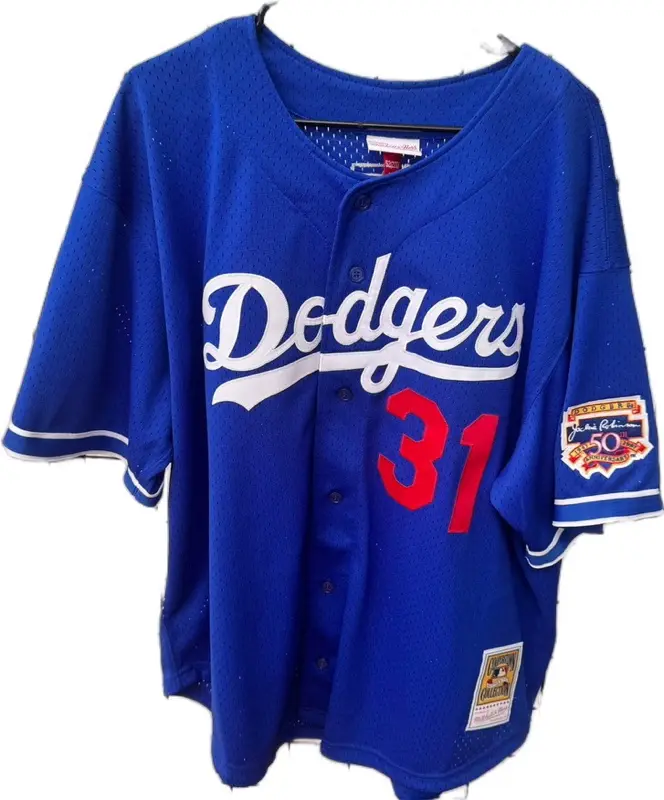 Los Angeles Dodgers Mike Piazza #31 Cooperstown Collection New Baseball & Softball Jersey - 2XL (52) Stitched Graphics & Patches, Mesh Fabric, Patch Sleeve, Button Front, Breathable Short Sleeve, Original Tags Sports Collectible for Fans