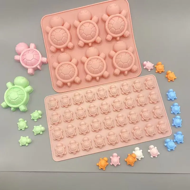 Handmade Cartoon Little Turtle Silicone Mold - DIY Soap Making Kit with Soap Making Supplies, Super Non-Stick, Reused Thousands of Times, Not Easy to Turn Yellow or Crack for Doughs, Baking & Indoor-Outdoor Leisure Recreation Activities