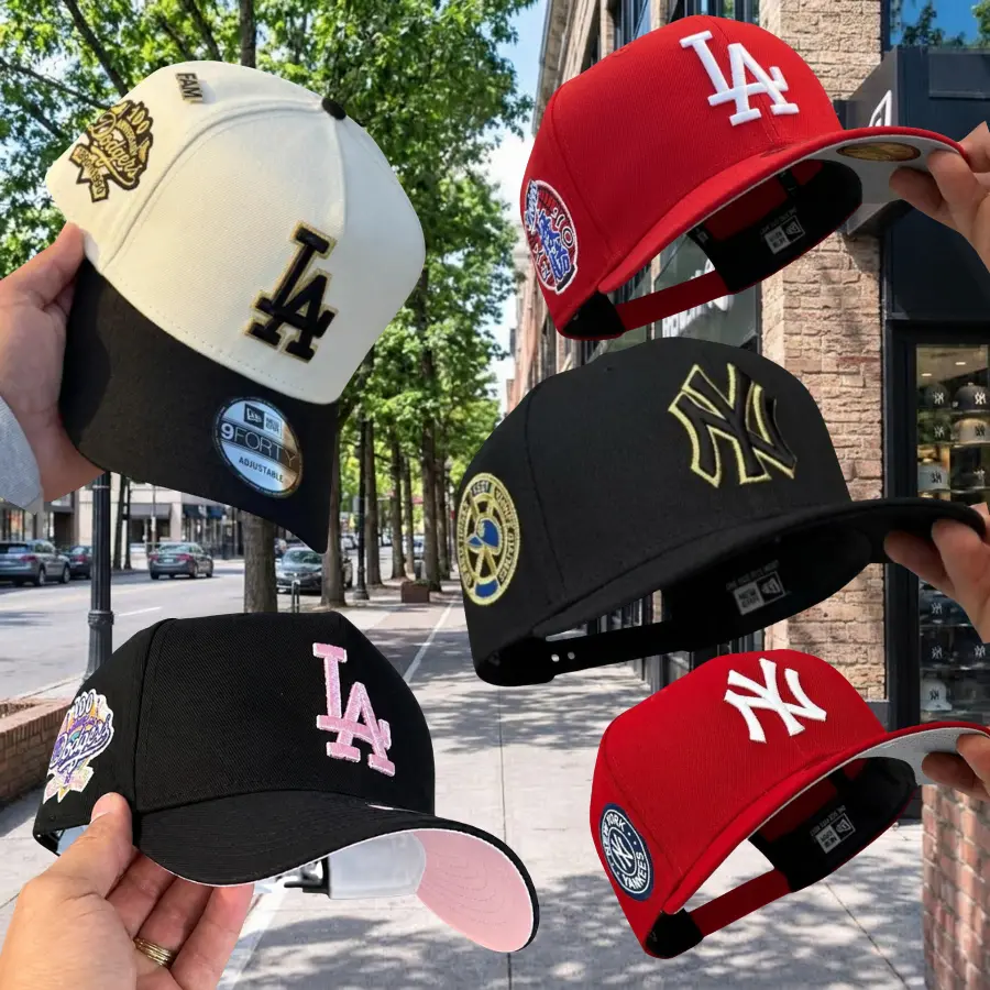 New Era MLB LA Dodgers & NY Yankees  9FORTY Adjustable Cap – Premium Embroidered Team Logo, Curved Brim Baseball Hat, Side Patch Detail, Unisex Streetwear Fashion for Men & Women #CapForMen