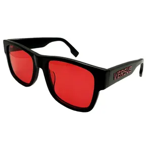 Vista Red Sunglasses with Black Frame and Versus Logo for Stylish Protection
