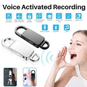 S20 Mini Recorder Portable Audio Voice Recorder Hidden Device Sound Keychain Digital Voice Recorder Mp3 Player 4GB-128GB