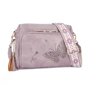 APHISON Women's Vegan Leather Shoulder Bag, Stylish Butterfly Elegant Crossbody Purse with Phone Pocket, Zipper Closure and Card Slots – Ideal for Work, Shopping, Weekend Brunch, or Everyday Carry — 2025 New Trendy Handbag for Daily Fashion