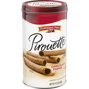 Pirouette Cookies, Chocolate Fudge Créme Filled Wafers, 13.5 Oz Tin