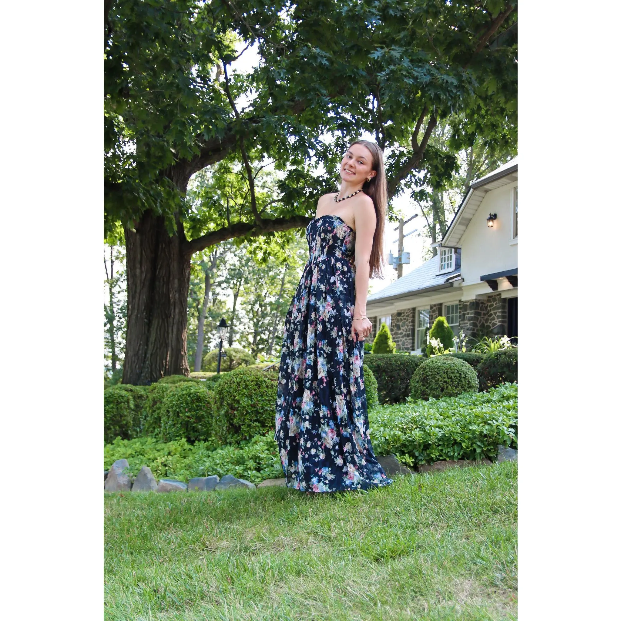 LULUS "REMI" CORSET MAXI DRESS