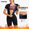 Nebility Women's Coated Athletic Zipper Sauna Jumpsuit - Waist Control Shapewear, Comfy Stylish Activewear, Slimming Bodysuit, Body Contouring Gym Workout Apparel with Sauna Effect for Fitness Yoga,sohochic