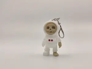 3D Printed Skelly Astronaut Keychain – Skeleton Space Explorer Charm