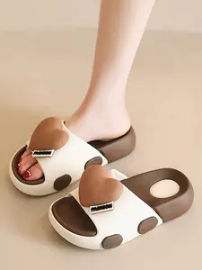 Women's Thick Sole Comfortable Slip-On Sandals, Slipper, Summer Beach Slippers, Anti-Slip Eva Material, Casual Indoor Home Shower Beach Use, Super Comfort Daily Wear, Footwear