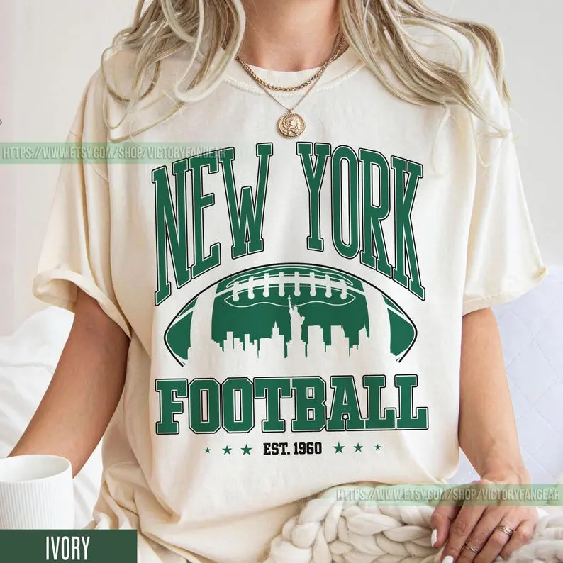 New York Football Retro 80s Vintage Style Comfort Colors T-shirt T-Shirt, New York Football T-shirt, Jets Sunday Football Fan Gifts FCY28