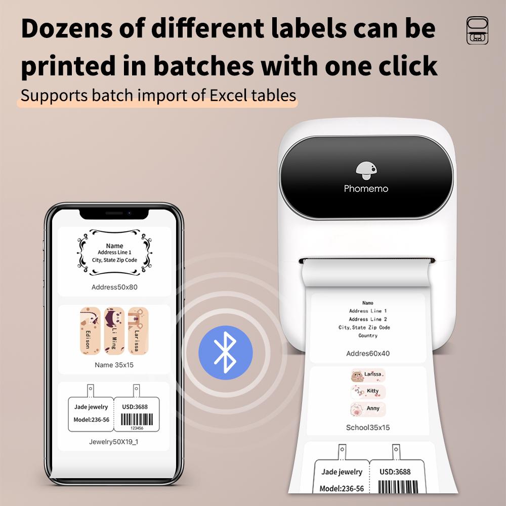 Portable Label Printer Mini Thermal Self-Adhesive Sticker Printer Mobile Pocket Tag Price UV Label Sticker Printer