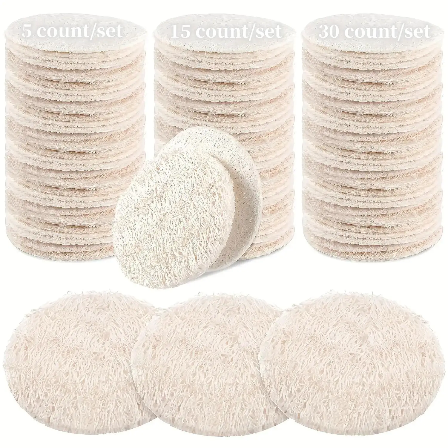 Loofah Sponge Exfoliating Face Pads, Multifunctional Loofah Scrubbers for Home Travel Use, Facial Body Cleaning Accessories for Daily Skincare, Christ