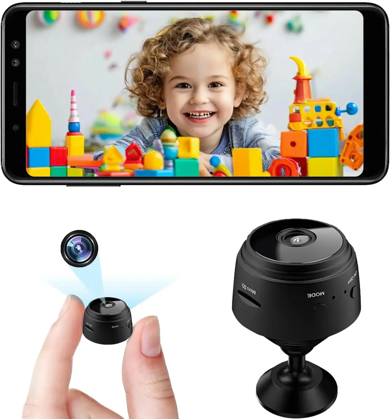 Mini Security Camera, 1080P HD WiFi Home Indoor Outdoor Camera for Baby/Pet/Nanny, IP Camera Remote Viewing