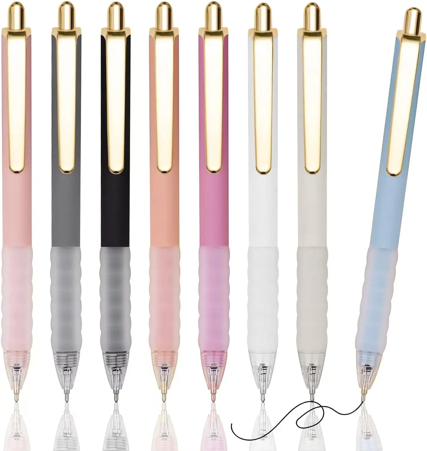Pens Ballpoint Black Ink 1.0 mm Pen Medium Point Smooth Writing for Journaling Office Supplies Cute Pen for Women Men, 8 count