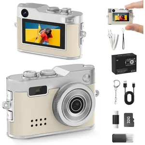 Y2K  Camera, Retro Aesthetic Digital Point and Shoot Camera for Teens, Pocket-Sized  Digicam Bag Charm, 1080P Vlogging Camera with 32GB Card, Birthday  for  &