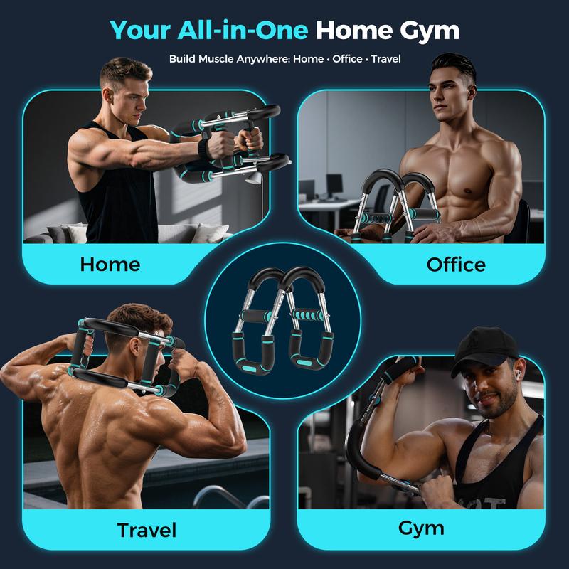 Twister Arm Trainer, Adjustable 5 Resistance Levels (40-130 lbs) Chest & Arm Workout Equipment for Men & Women, Ergonomic Home Gym Strength Trainer with Anti-Slip Handles & Carry Bag detachable design fitness