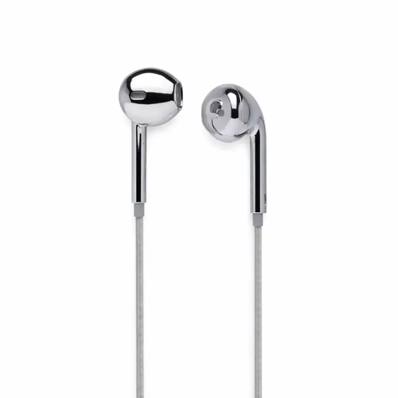 Metallic Chrome Y2K Wired Earphones with USB C Connector for Modern Audio Experience
