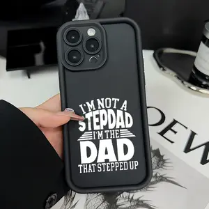 Minimalist Text Dad Pattern Man's Phone Case for iPhone 16 15 14 Pro Max 13 12 11 XR XS Plus E Shockproof Drop Protection Rugged Durable Silicone Cover Cellphone Protective Smartphone Casing