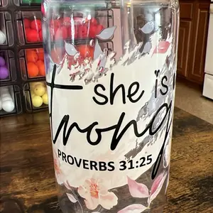 Acrylic 16 oz with straw
