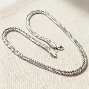 925 Plated Herringbone Chain Necklace for Men & Women - 50CM (20 Inches) | Hypoallergenic & Tarnish-Resistant Jewelry, Perfect for Layering & Daily Wear