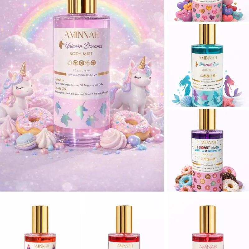 AMINNAH Body Mists - Cruelty Free Fragrance Spray, Elegant Perfume Mist, Day Fragrance, Single Item or Bundle Option
