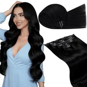 LaaVoo Clip in Hair Extensions Real Human Hair Double Weft Clip in Extensions 7 Counts mothersdaygift