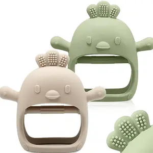 2 Pack Baby Teething Toy Silicone Mitten, Anti-Dropping Wrist Hand Teether, BPA-Free Chew Toys for Babies over 3 Months, Sucking Needs