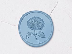 3D Hydrangea Floral Wax Seal Stickers 50 Pieces Self Adhesive Envelope Seals for Invitations Christmas Gift Wrapping Light Blue