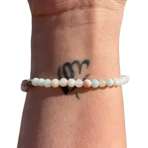 Amazonite Energy Healing 4mm Beaded Bracelet (Calming, Emotional Balance, Optimism)