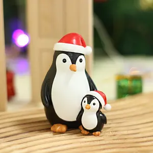 Christmas Penguin Statue Ornament, Resin Crafted Christmas Tree Decoration, Festive Home Decor Gift for Friends & Family