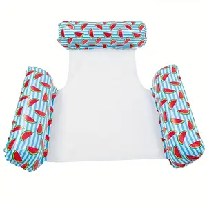 Three-Tube Thick PVC Water Hammock, Portable Foldable Pool Beach Float Mat, Outdoor Inflatable Floating Bed, Lake Home Leisure Raft