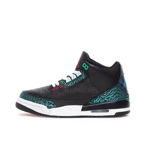 Youth Jordan 3 Retro "Moto" Black/Siren Red-Hyper Jade (FV5437 001) (GS)