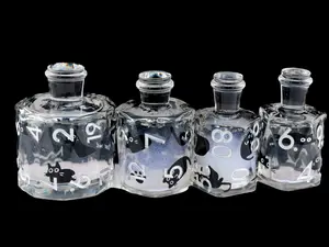 Cat Potion Bottle Liquid Core Resin 7-Piece DnD Dice Set, Paint & Silver Accents, Black Kitty Design, Magical Liquid, for Tabletop Games & Dungeons & Dragons, Nerdy Gift