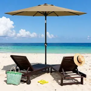 10FT Outdoor Patio Umbrella – Table Umbrella with Push Button Tilt & Crank, 8 Sturdy Ribs, Waterproof UV Protection for Garden, Pool, Deck, Backyard
