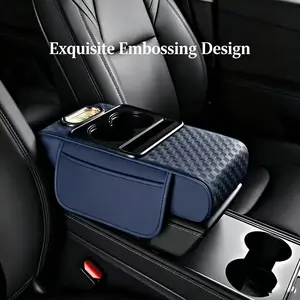 Embossed armrest box, Car organizers, suitable for armrest storage in various cars, with a raised central armrest to avoid shoulder fatigue during long-distance driving, multifunctional storage box