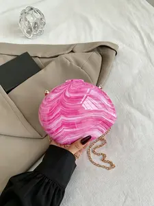 Acrylic Evening Bag, Designer Luxury Box Clutch, Mini Women's Wallet, Chain Shoulder Crossbody, Wedding Party Handbag, Cute Blue Handbag