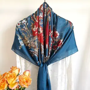 Silk Scarf 100% Mulberry Silk Square Scarf High Sense Spring and Summer New Temperament Merchandise
