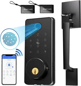 BlackSmith WiFi Smart Door Locks for Front Door Set 0.1s Unlock Keyless Entry Door Lock with Front Door Handle, APP Remote Control, Easy Installation for Hotels, Vacation Rental Homes, Property