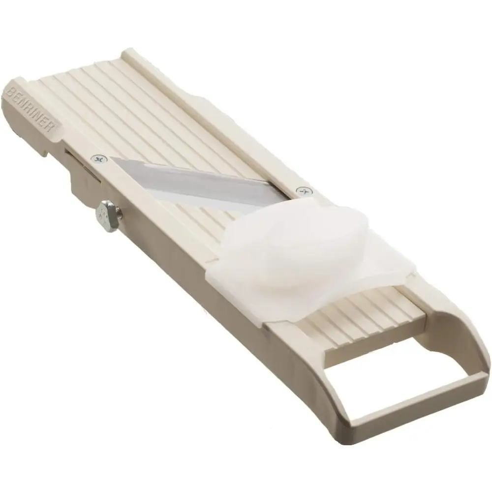 Japanese No. 64 Ivory Mandolin Vegetable Slicer with Rubber Grip, Easy Adjustable Dial for Thickness Adjustment, Kitchen Utensil Peeler & Cutter Gadget, 12.60 X 4.72 X 1.57 Inches