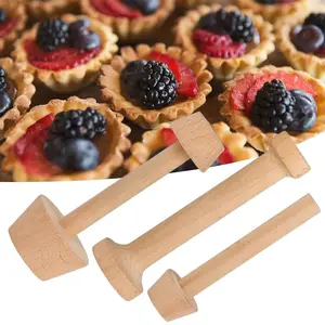 3 Pieces Wooden Tart Tamper Set, Double Side Pie Pastry Dough Tamper, Egg Tart Pan Mold DIY Cake Pastry Baking Tool for Mini Egg Tart, Cheesecakes, Pasta and Dessert Baking