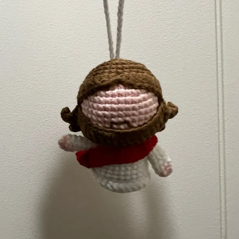 Handmade Crochet Mini Jesus Keychain - Hanging Birthday Gift, Simple Design, Ideal for Any Occasion