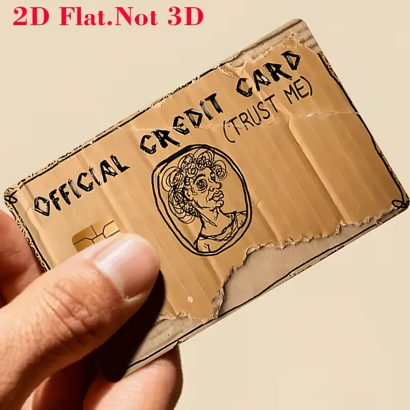 Cardboard Credit Card Sticker – Waterproof Vinyl Debit Card Skin for Credit & Debit Cards