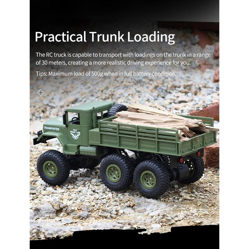Military Truck 2.4Ghz Off-Road Remote Control Car RC 4WD Truck for ATVs, Children's Day Ideal Gift for Boys (Green)