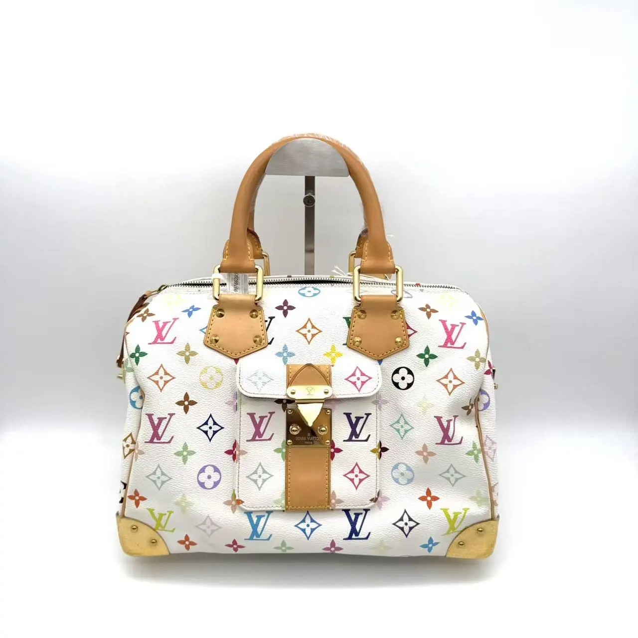 Pre-owned Louis Vuitton RL1 Monogram Multicolore Speedy 30 Handbag (White) 23811938