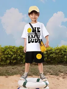 Baby Boy Summer Clothes One Happy Dude 1st Birthday Outfits Smile Cool Short Sets